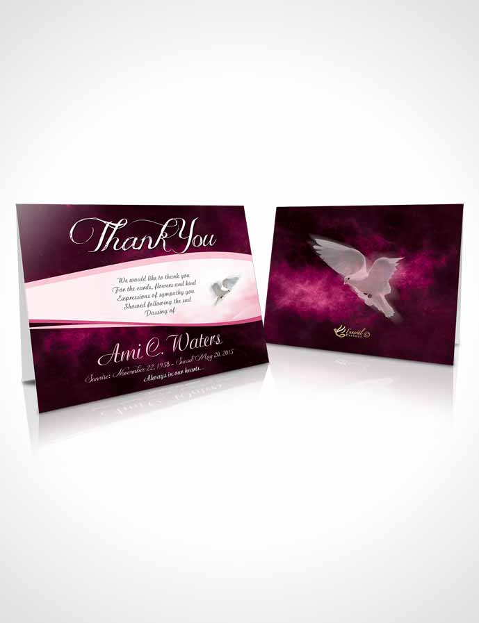 Funeral Thank You Card Template Rosy Paradise
