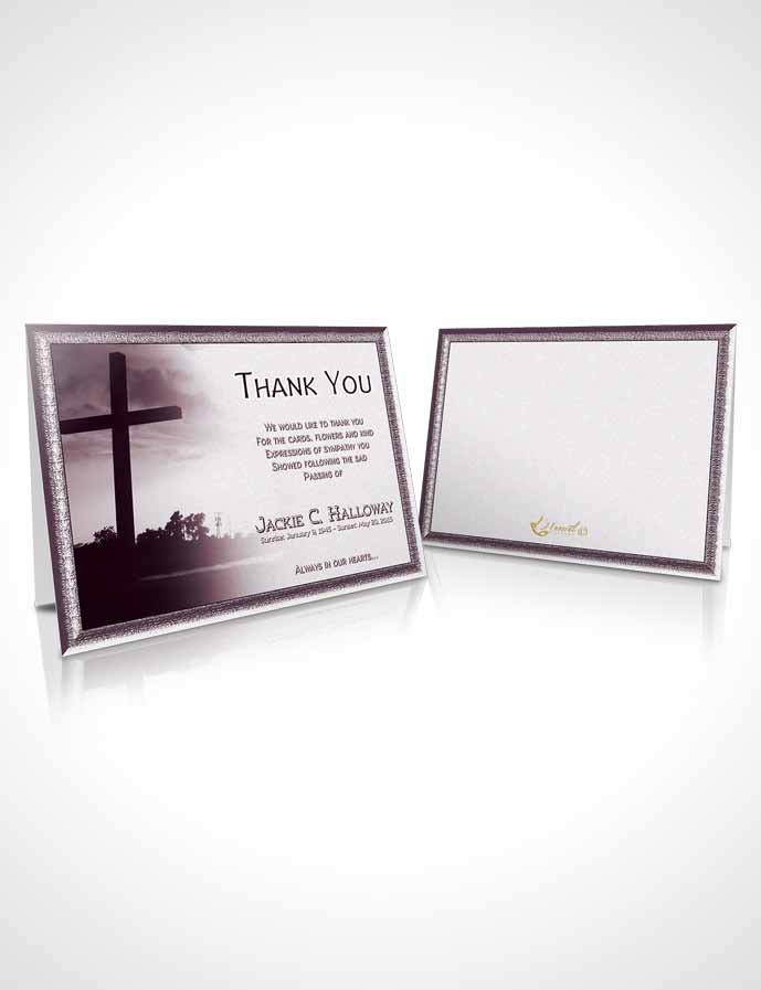 Funeral Thank You Card Template Rubellite Cross in the Sky