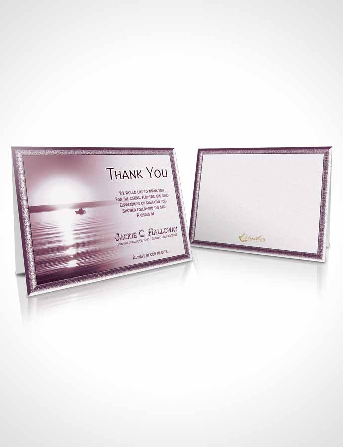 Funeral Thank You Card Template Rubellite Ocean Sunset