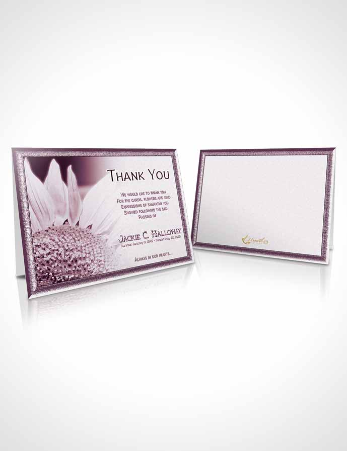 Funeral Thank You Card Template Rubellite Sunflower