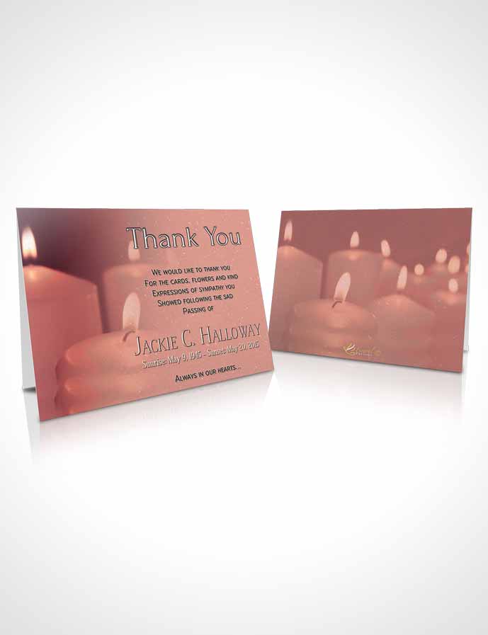 Funeral Thank You Card Template Ruby Candles In The Wind