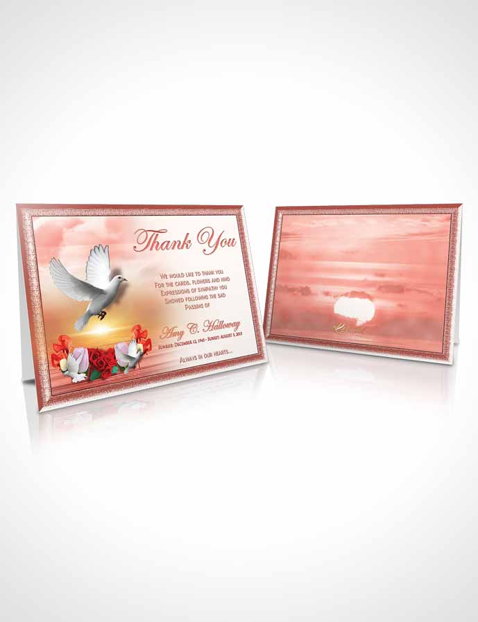 Funeral Thank You Card Template Ruby Delightful Doves