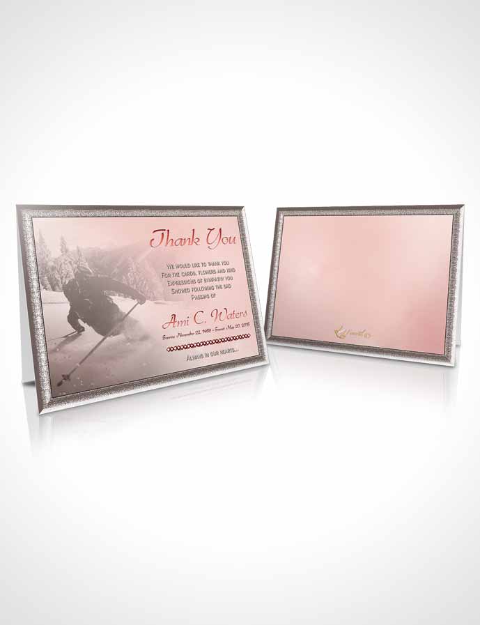 Funeral Thank You Card Template Ruby Downhill Skiing