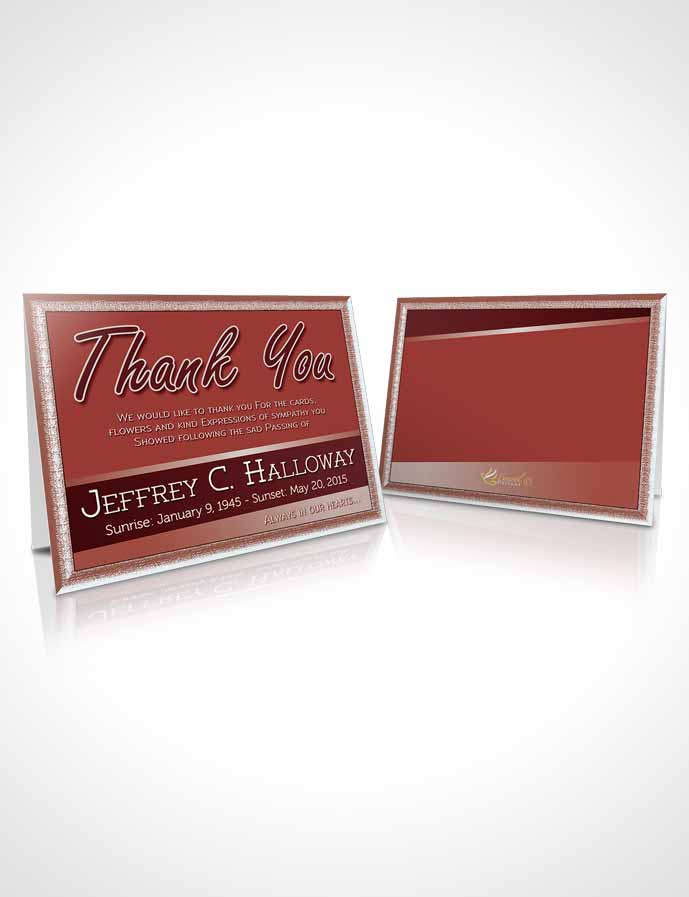 Funeral Thank You Card Template Ruby Love Tranquility Dark