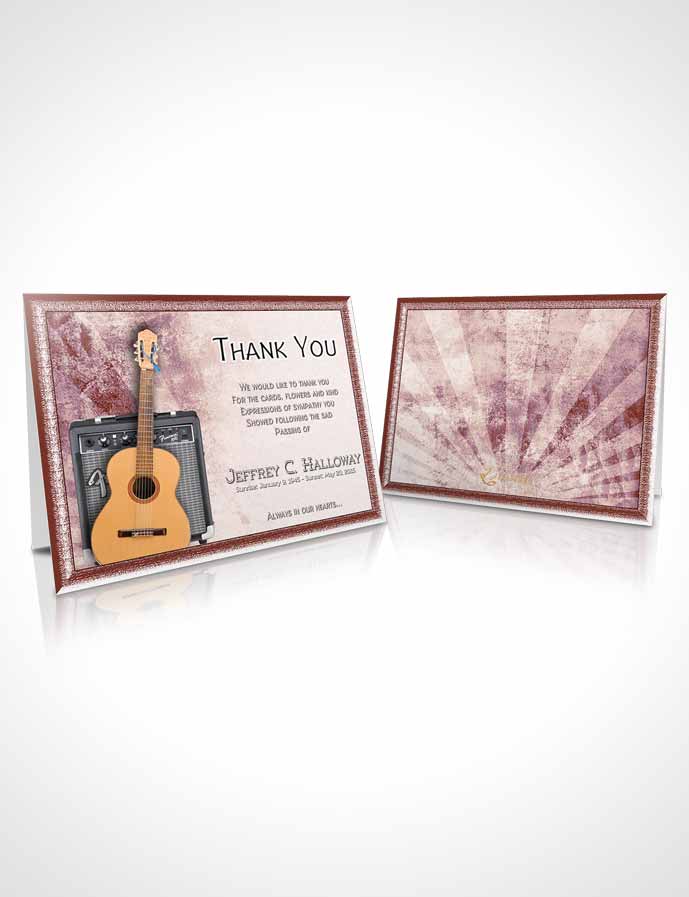 Funeral Thank You Card Template Ruby Musician