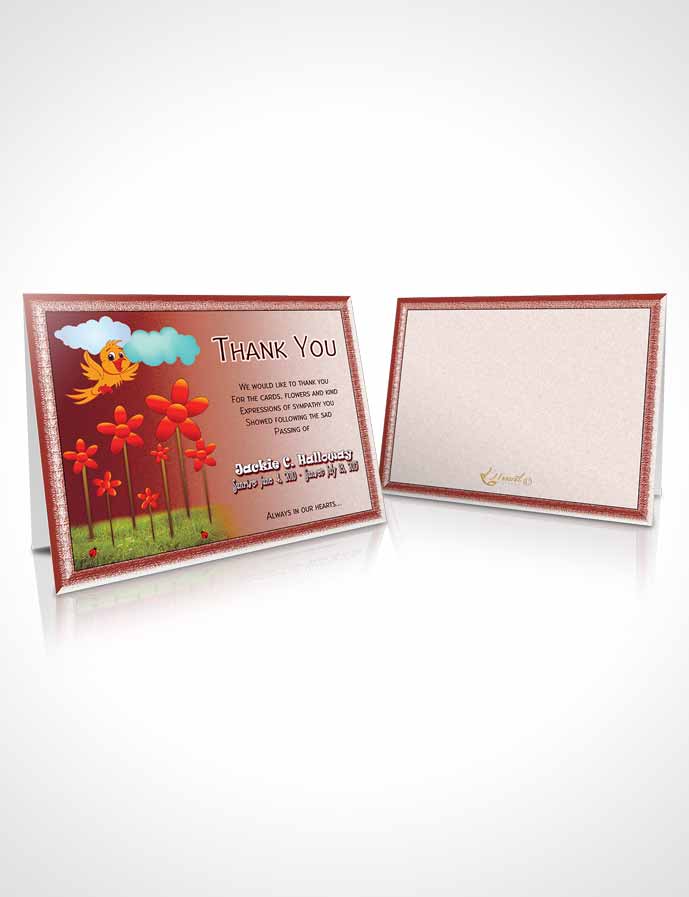 Funeral Thank You Card Template Ruby Red Childs Dream