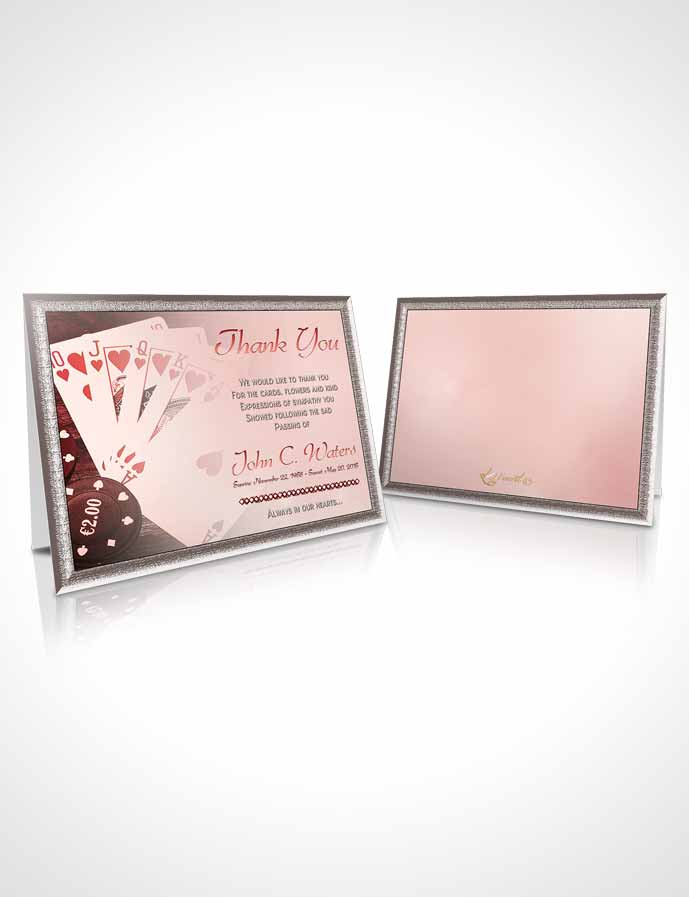 Funeral Thank You Card Template Ruby Royal Flush