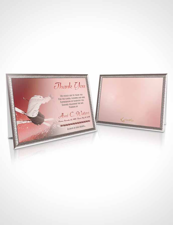 Funeral Thank You Card Template Ruby Ski Jumping