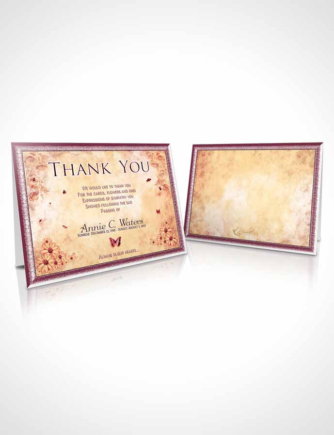 Funeral Thank You Card Template Ruby Sunny Sunflowers