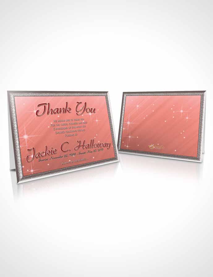 Funeral Thank You Card Template Ruby Sunset Serenity