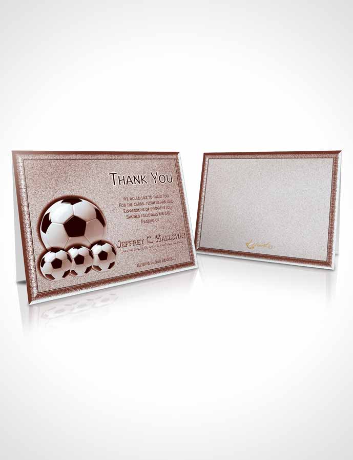 Funeral Thank You Card Template Ruby Sunset Soccer Star