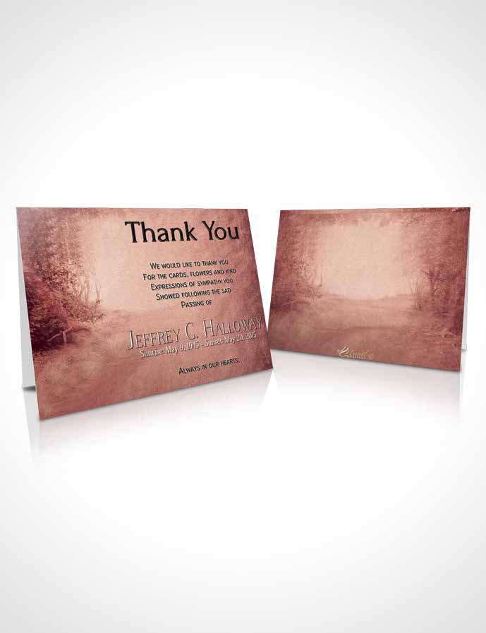 Funeral Thank You Card Template Ruby Walk in the Woods