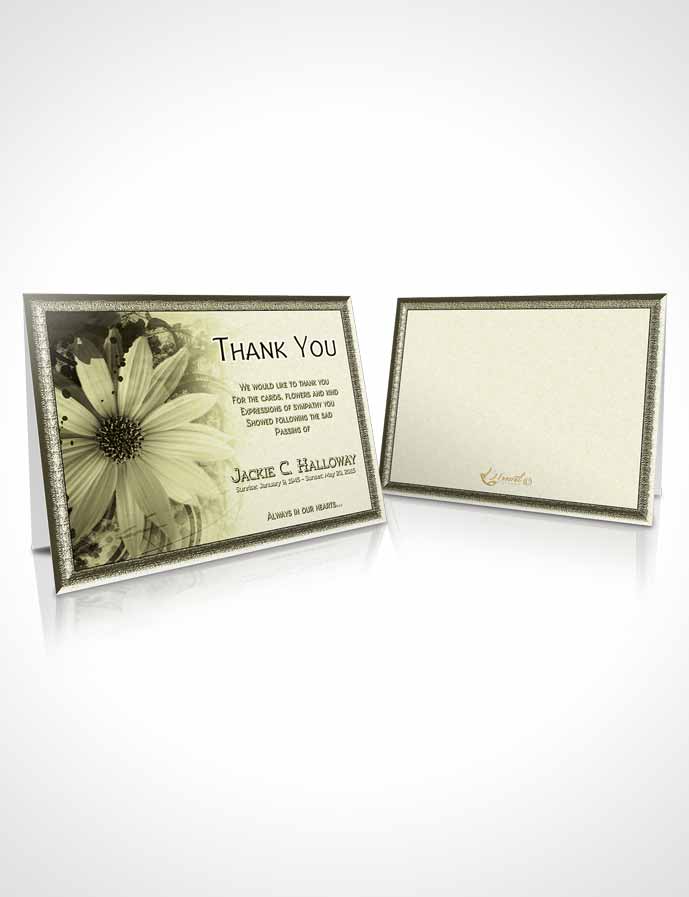 Funeral Thank You Card Template Rustic Artistic Bouquet