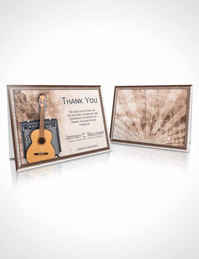 Funeral Thank You Card Template Rustic Musician