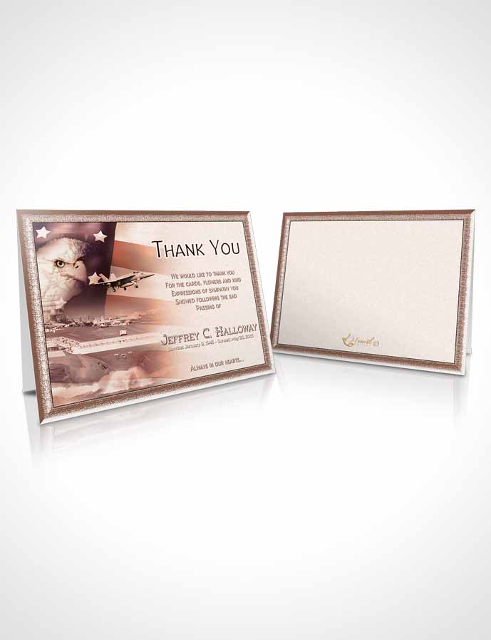 Funeral Thank You Card Template Rustic Navy Salute