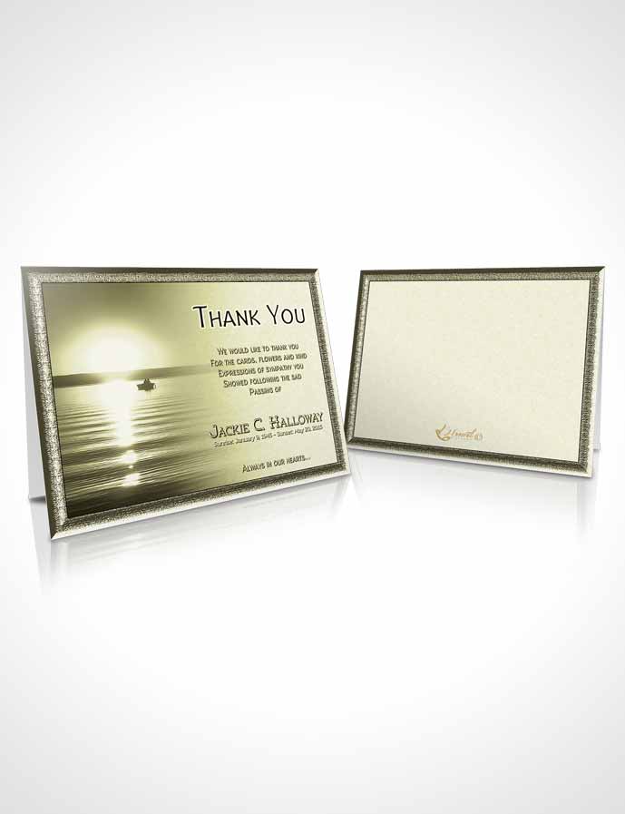 Funeral Thank You Card Template Rustic Ocean Sunset