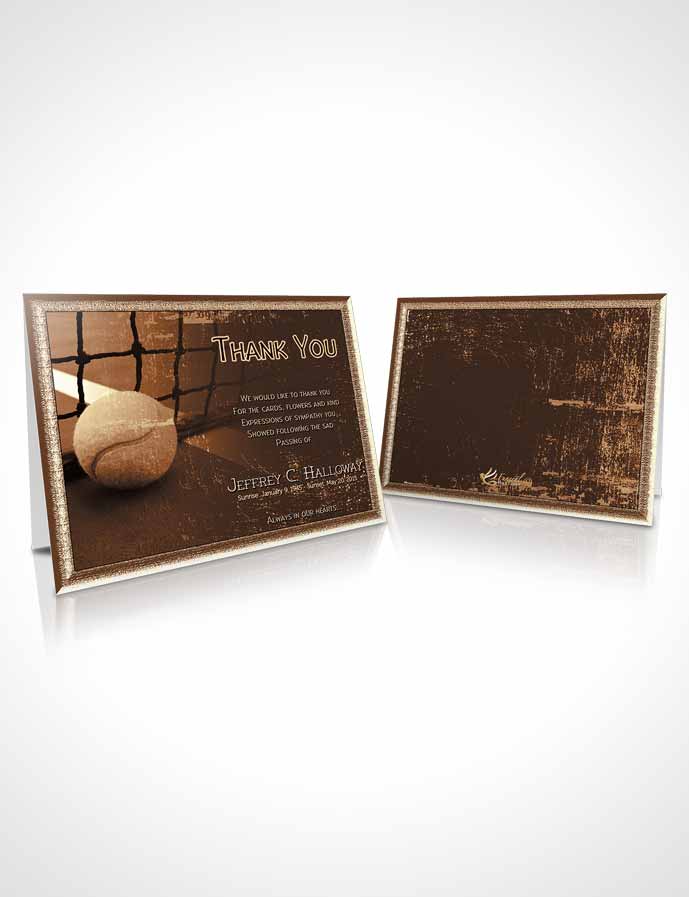 Funeral Thank You Card Template Rustic Tennis Star