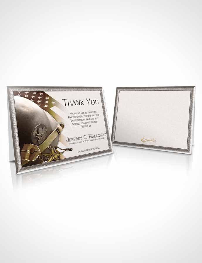 Funeral Thank You Card Template Rustic Veterans Salute