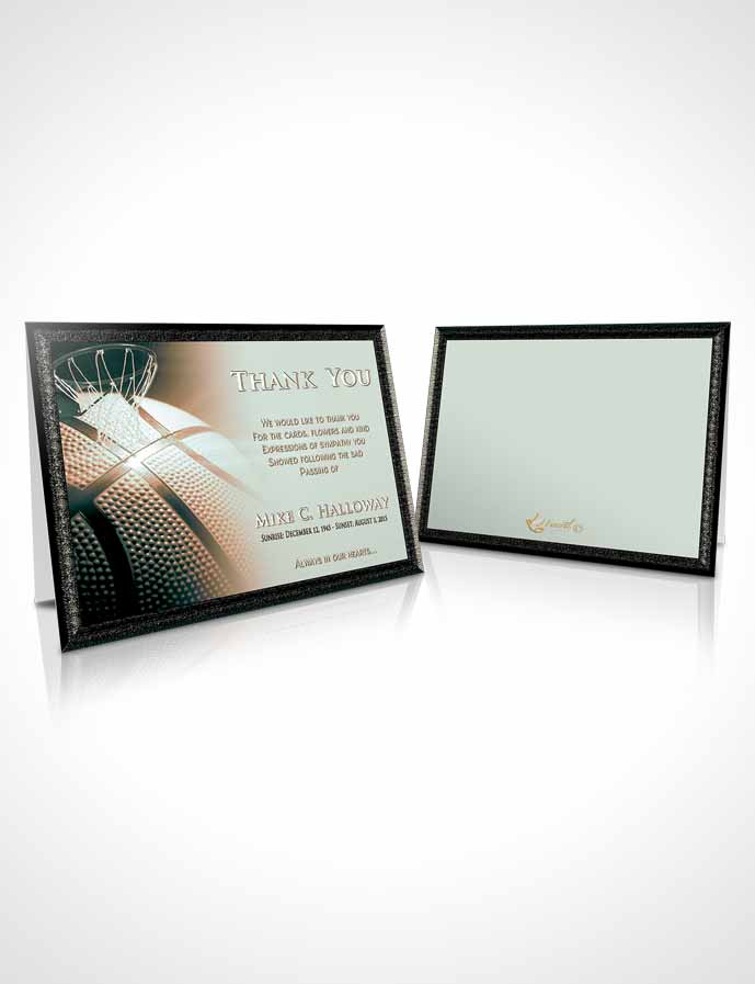 Funeral Thank You Card Template Serenity Basketball Honor
