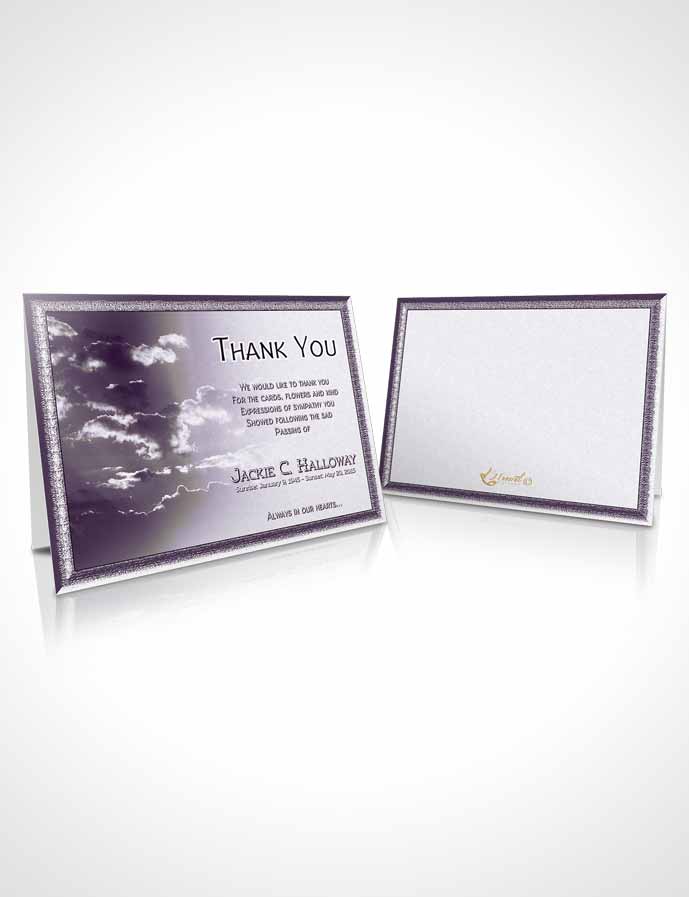 Funeral Thank You Card Template Shinning Lavender Clouds