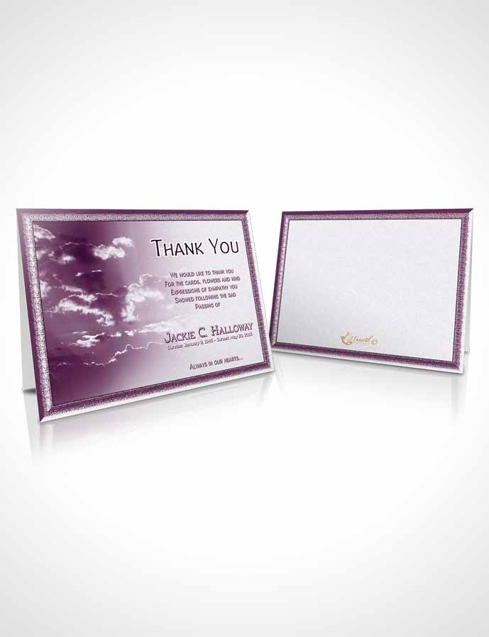 Funeral Thank You Card Template Shinning Pink Clouds