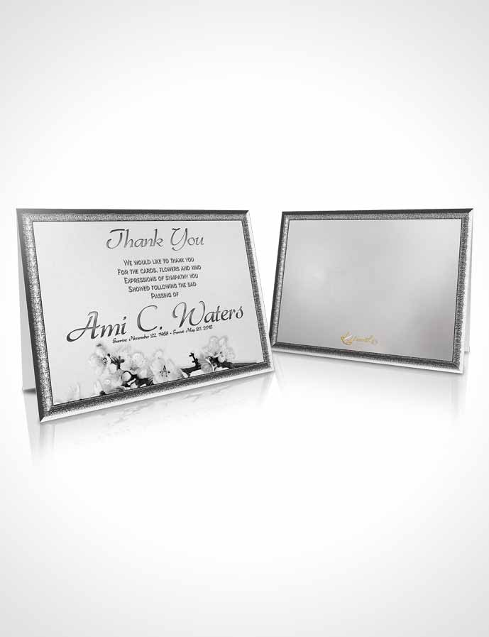 Funeral Thank You Card Template Simple Beauty Black and White
