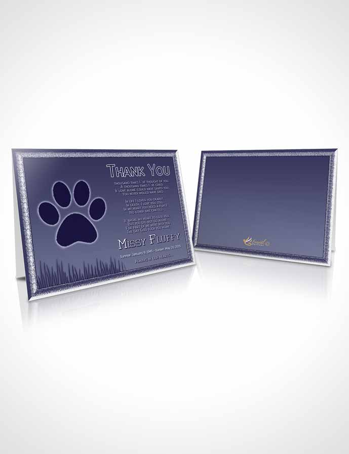 Funeral Thank You Card Template Sky Blue Fluffy Kitty