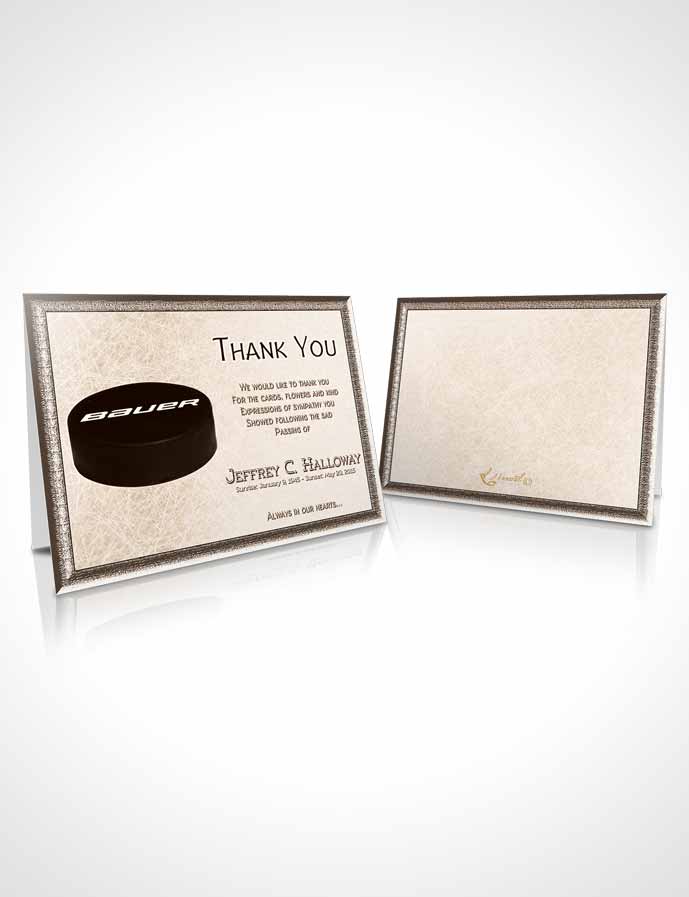 Funeral Thank You Card Template Soft Breeze Hockey Star