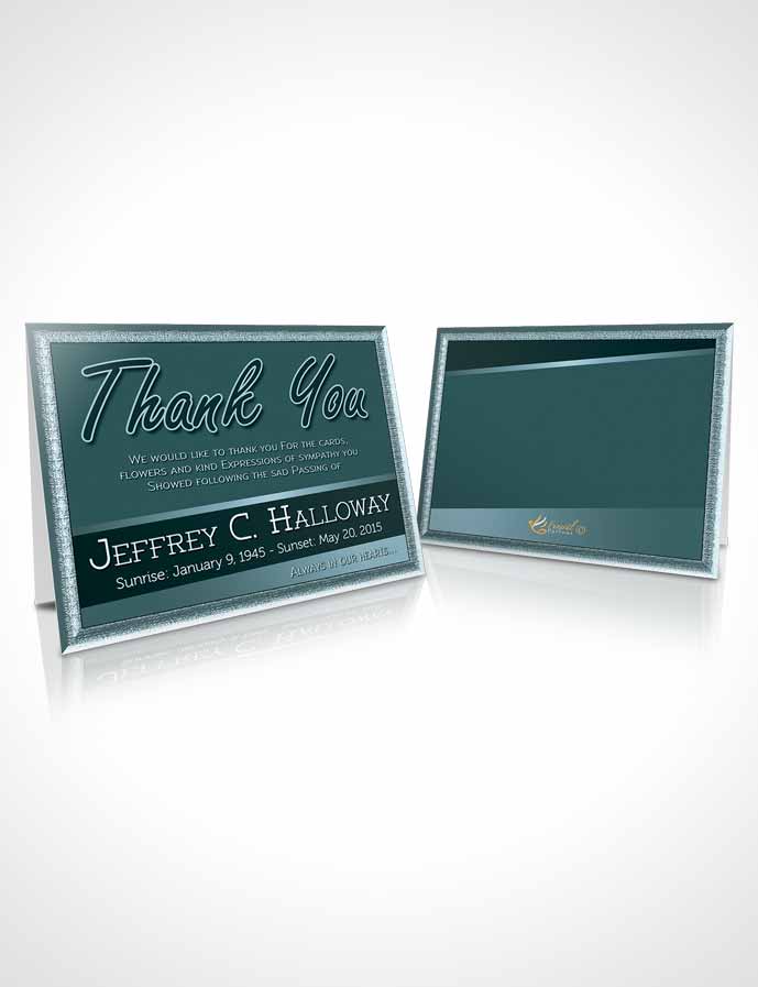 Funeral Thank You Card Template Soft Emerald Love Tranquility Dark