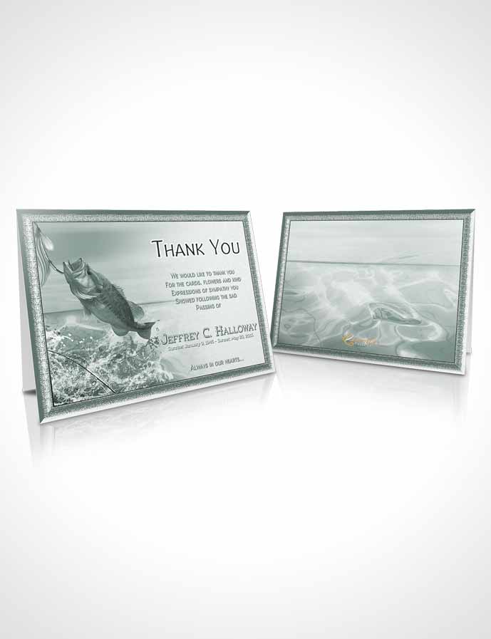 Funeral Thank You Card Template Soft Forest Waters Calm Fisherman
