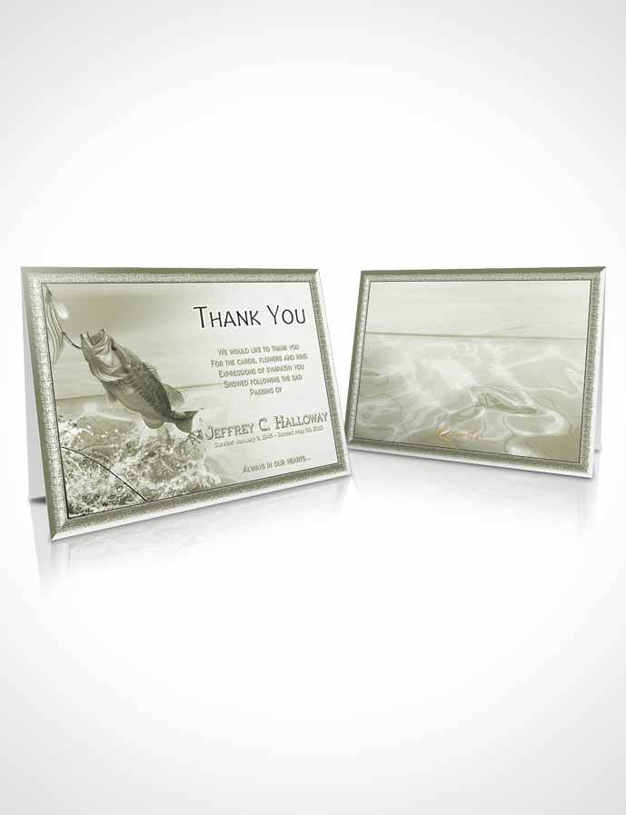 Funeral Thank You Card Template Soft Golden Waters Calm Fisherman