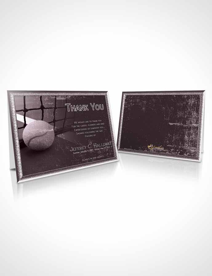 Funeral Thank You Card Template Soft Lavender Breeze Tennis Star