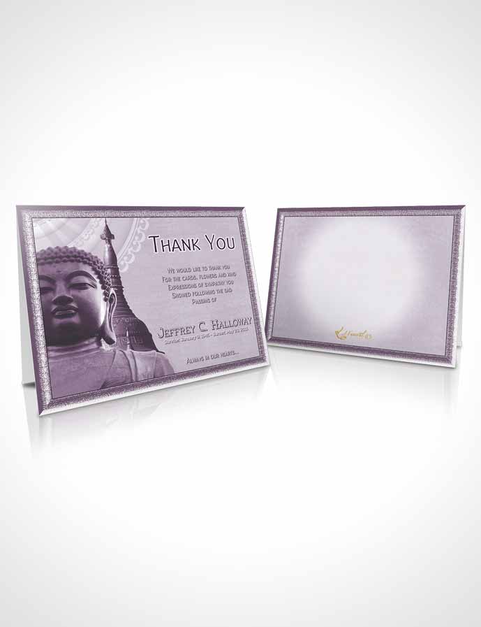 Funeral Thank You Card Template Soft Lavender Buddhist Faith