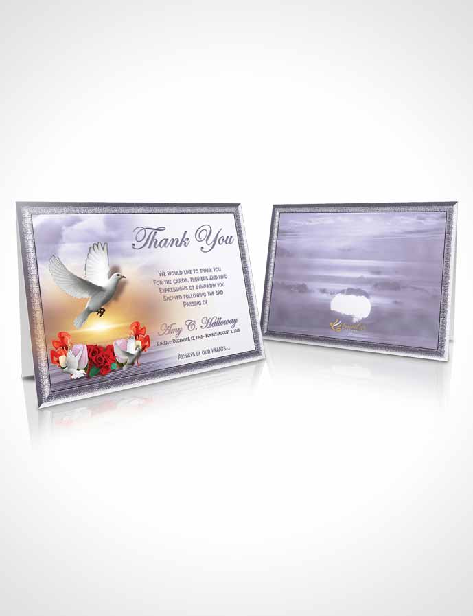 Funeral Thank You Card Template Soft Lavender Delightful Doves