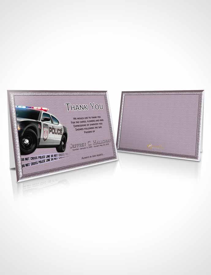 Funeral Thank You Card Template Soft Police On Duty