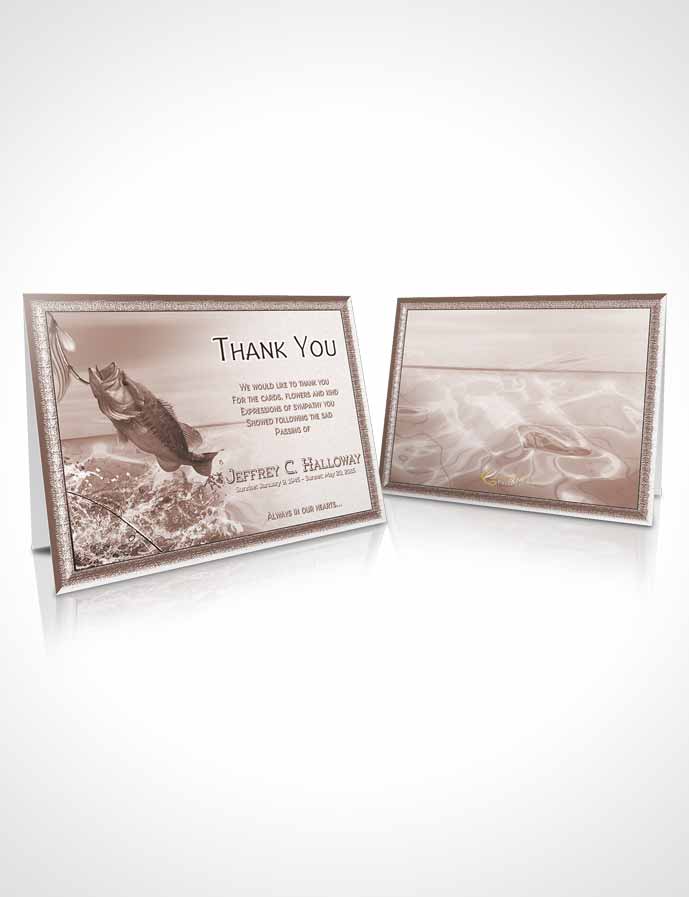 Funeral Thank You Card Template Soft Red Waters Calm Fisherman