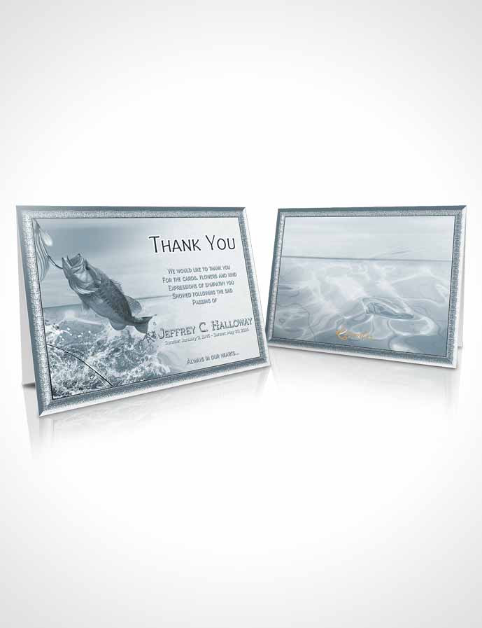 Funeral Thank You Card Template Soft Turquoise Waters Calm Fisherman