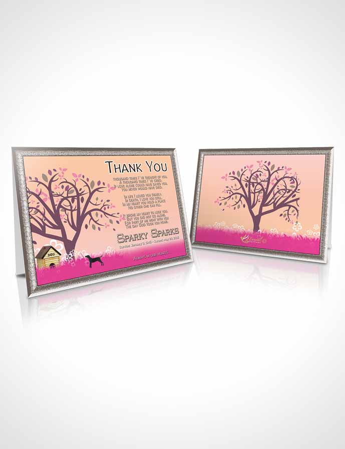 Funeral Thank You Card Template Sparkling Doggy Heaven