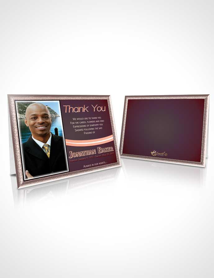 Funeral Thank You Card Template Strawberry Dream Journey