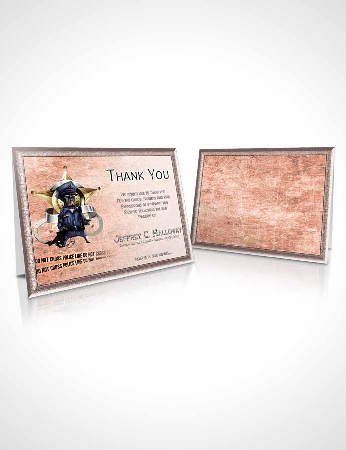 Funeral Thank You Card Template Strawberry Police Enforcement