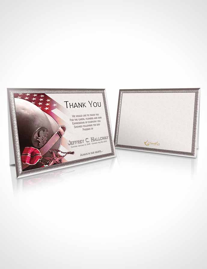 Funeral Thank You Card Template Strawberry Veterans Salute