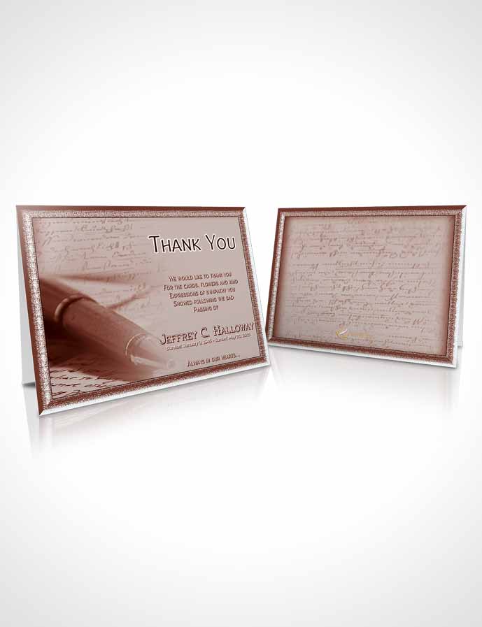 Funeral Thank You Card Template Strawberry Writer