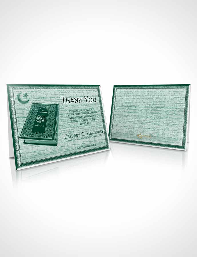 Funeral Thank You Card Template Summer Forest Islamic Blissful Faith