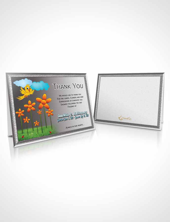 Funeral Thank You Card Template Summer Love Childs Dream