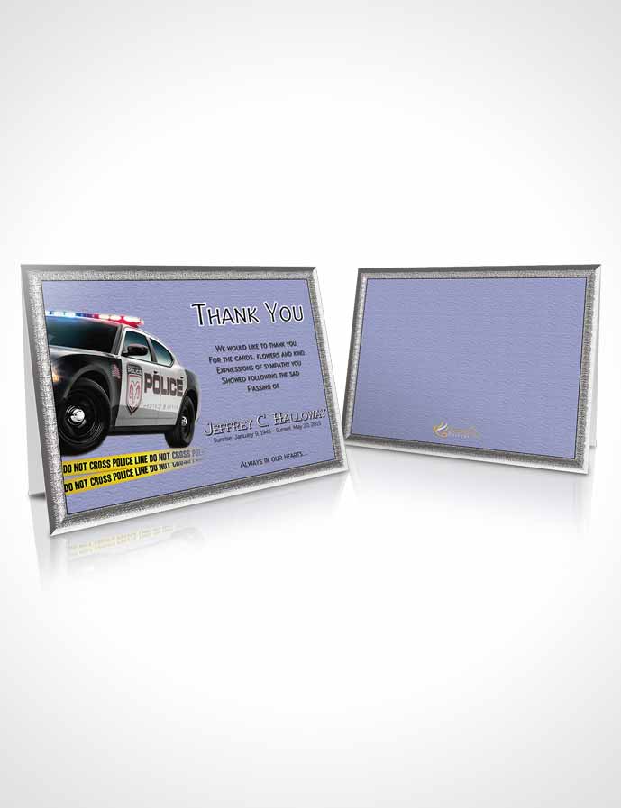 Funeral Thank You Card Template Summer Police On Duty