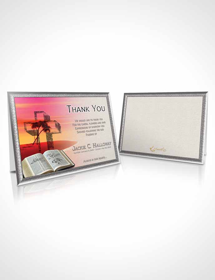 Funeral Thank You Card Template Summer Sunset Serenity