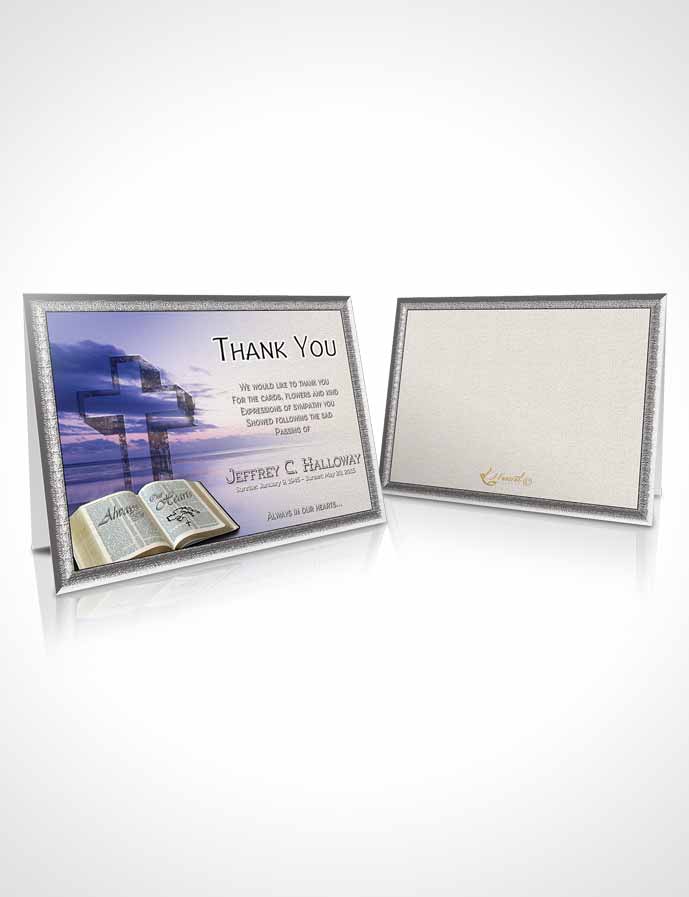 Funeral Thank You Card Template Summer Sunset Tranquility