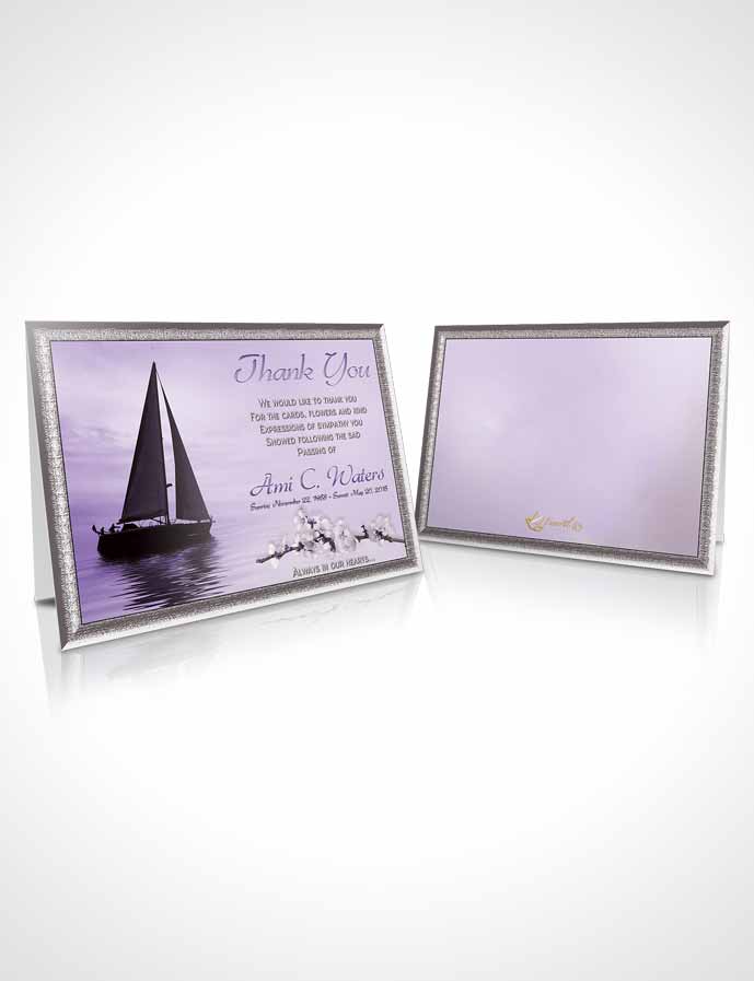 Funeral Thank You Card Template Sunrise Sailor Lavender Honor