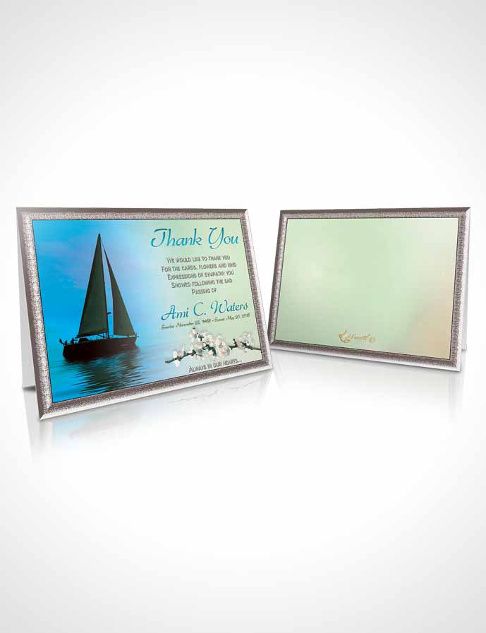 Funeral Thank You Card Template Sunrise Sailor Morning Calm