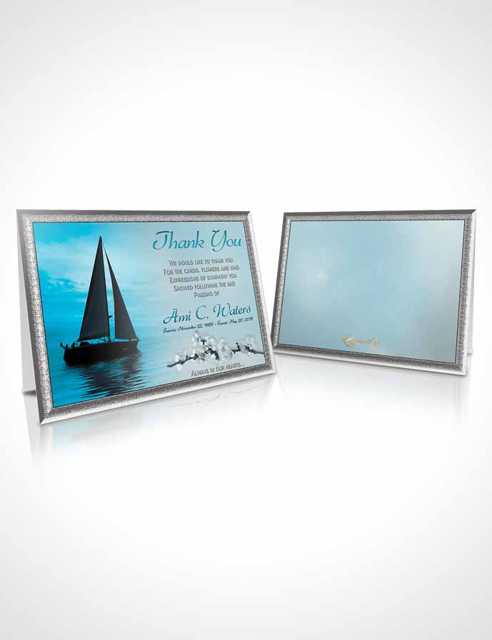 Funeral Thank You Card Template Sunrise Sailor Peaceful Ocean